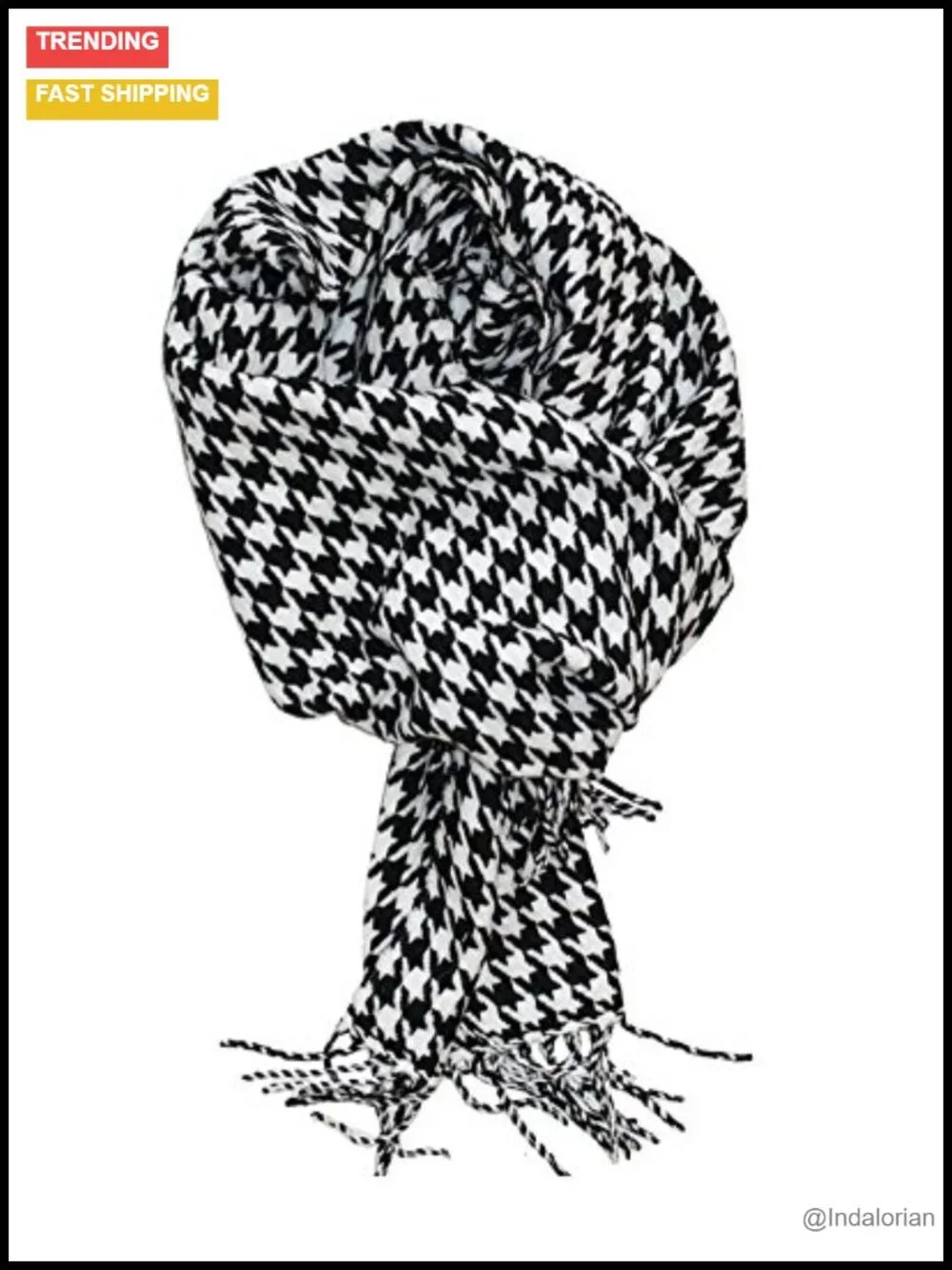 Cashmere Feel Classic Houndstooth Men's Winter Scarf